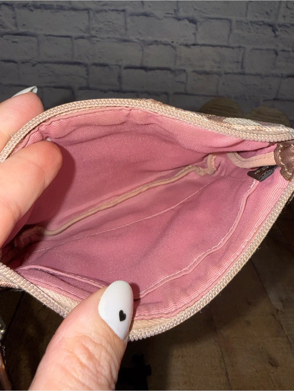 Coach Rosegold Lurex OP Art Signature Wristlet Clutch Universal Case
